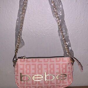 bebe Pink and Gold Crossbody Bag